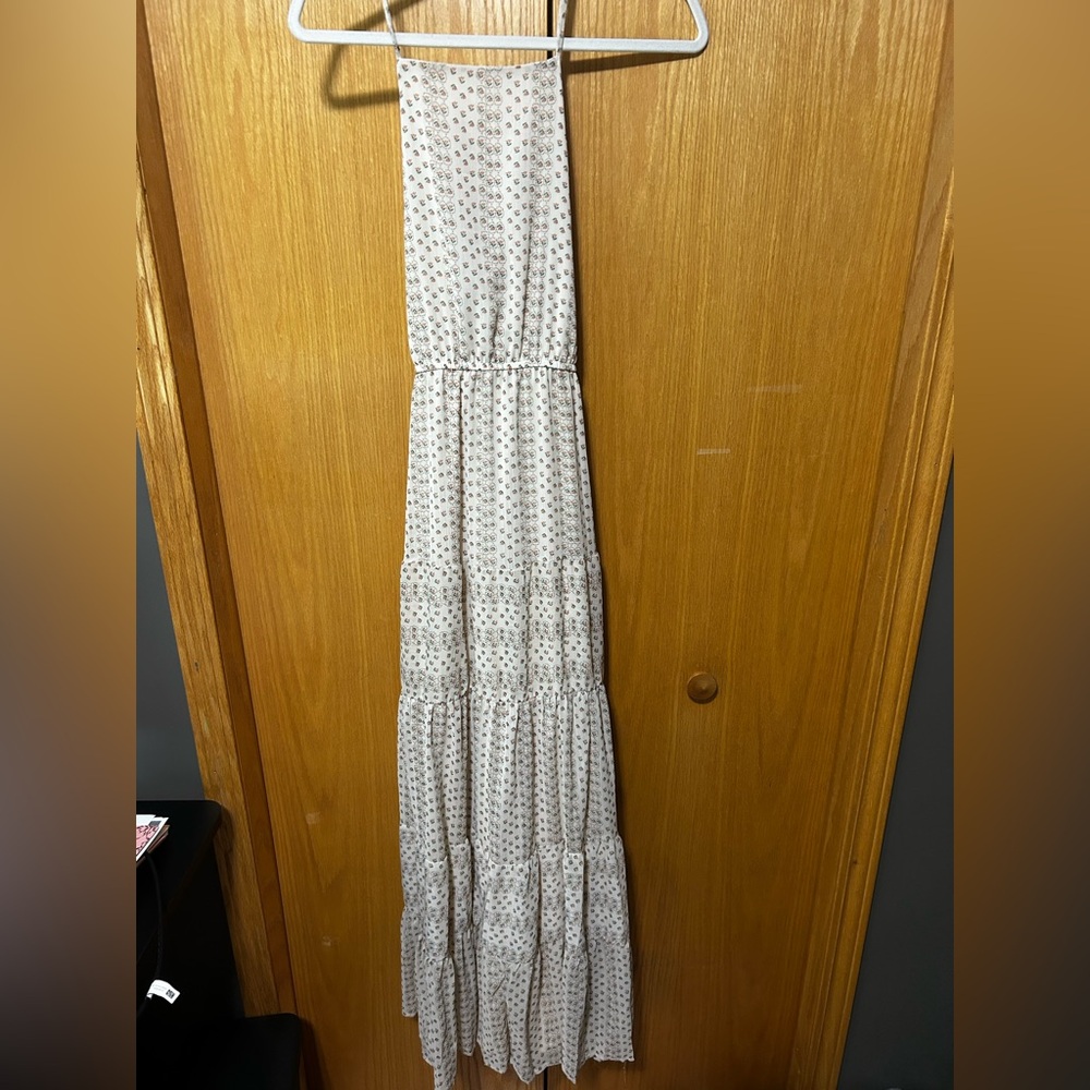 Elegant White Polka Dot Maxi Dress